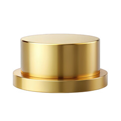 Gold podium cylinder isolated on transparent background