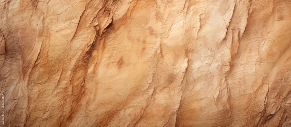Aufkleber Attractive natural tree bark with a tan hue, providing a pleasing visual effect against a backdrop of soft colors, suitable for use as a copy space image.