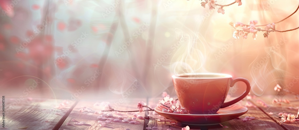 Poster Quick pause with a hot drink, ideal for a break with a copy space image.