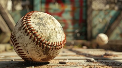 Old fashioned baseball theme with detailed texture