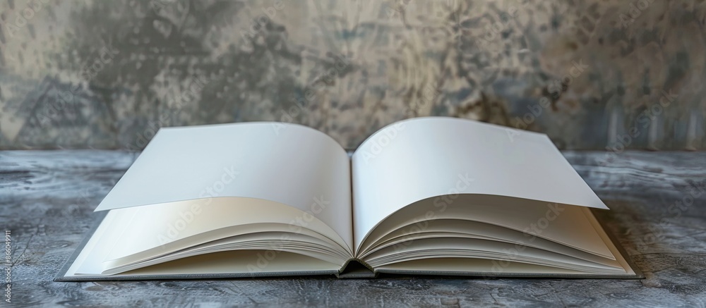 Poster Sketchbook with pristine white pages perfect for drawings, with ample copy space image.