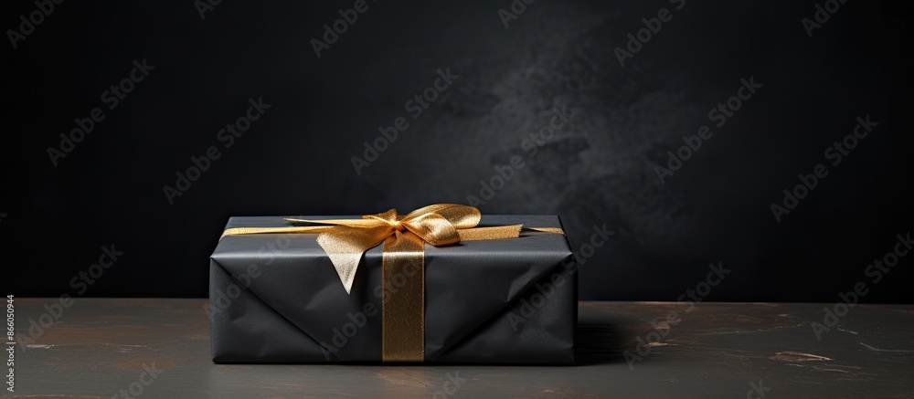 Poster A package on a black backdrop with copy space image.
