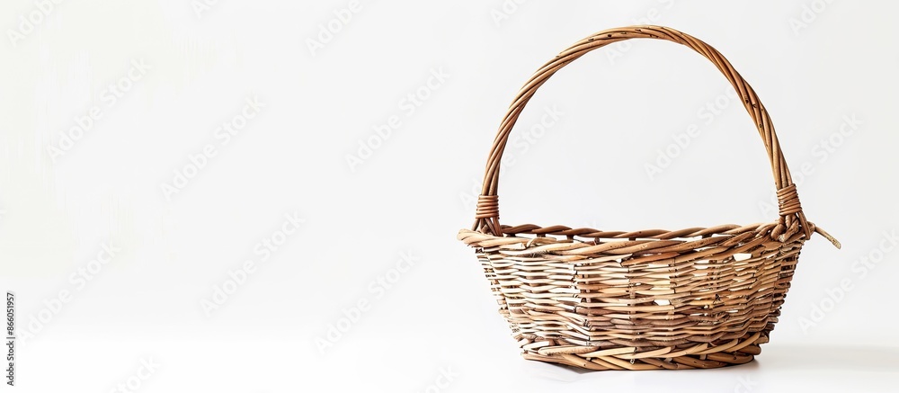 Aufkleber an empty basket with a white background featuring plenty of copy space image.