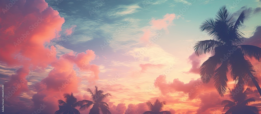 Aufkleber background of subtropical sky with vivid colors, perfect for a copy space image.