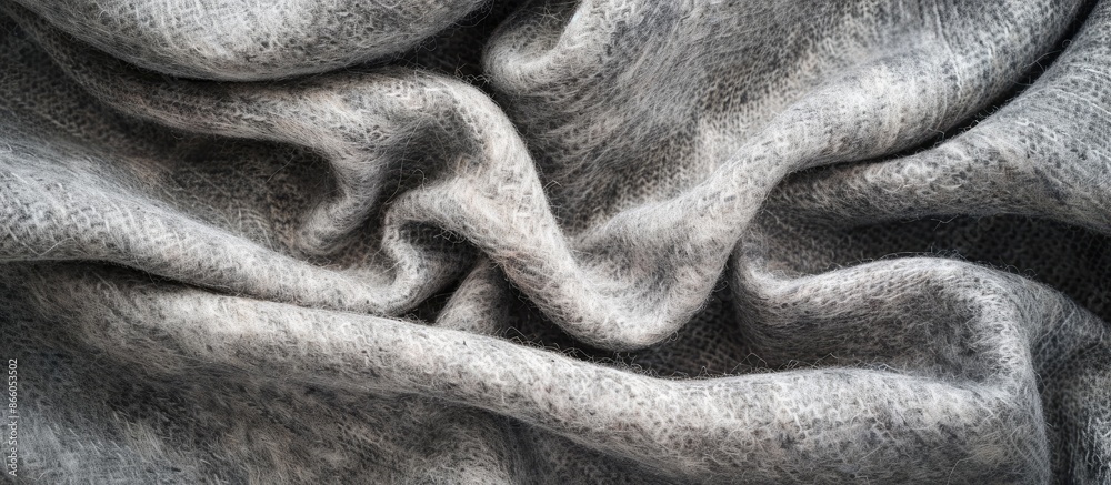 Poster Soft grey felt texture material background with a natural rough textile fiber pattern suitable for scrapbooking or felting projects, featuring a surface of fabric wool for handmade creativity with
