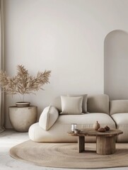Minimalist Scandinavian Living Room: Modern Interior Background with Scandinavian Design Aesthetics for Home Decoration
