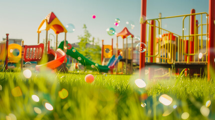 Amidst the playground's aroma of freshly cut grass and chewing gum, soap bubbles and cheerful children paint a picture of innocence and happiness, marking International Children's Day.






