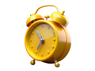 3d alarm clock on white background