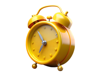 3d alarm clock on white background