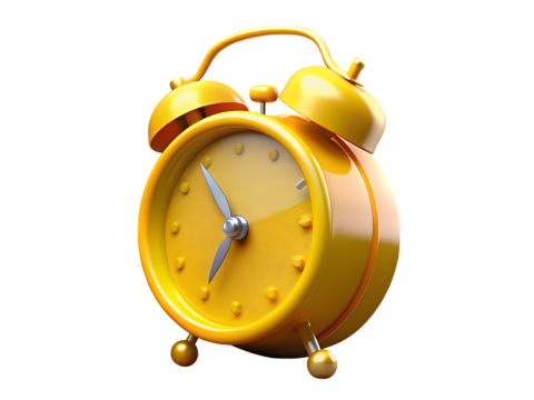 3d alarm clock on white background