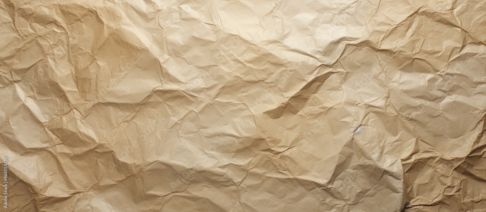 Poster vintage crumpled wrapping paper texture with copy space image.