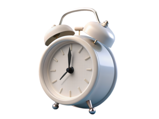 3d alarm clock on white background