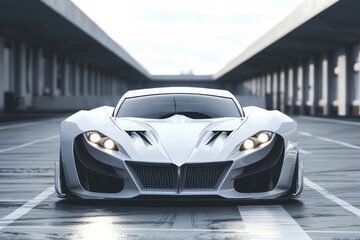 Obraz premium Sports Car Front. Fast, Luxurious, and Speedy Vehicle Racing on the Track