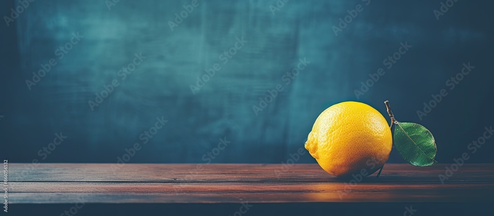 Leinwandbilder a lemon placed on a table with a copy space image.