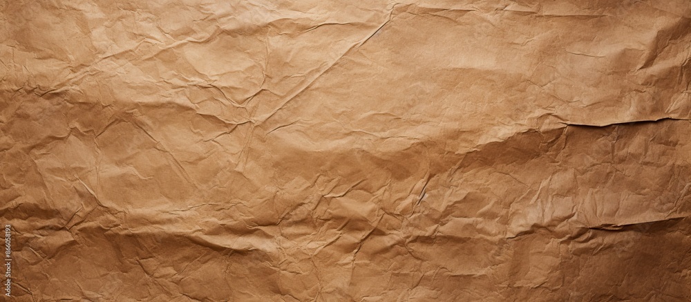 Poster textured brown paper with crumpled appearance creates a rustic vibe, suitable for copy space image.