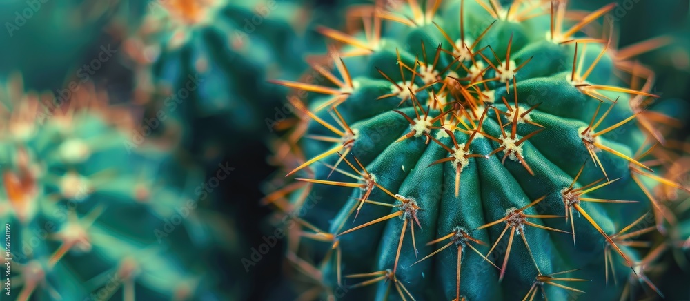 Aufkleber macro, close up of cactus - succullent plant. with copy space image. Place for adding text or design