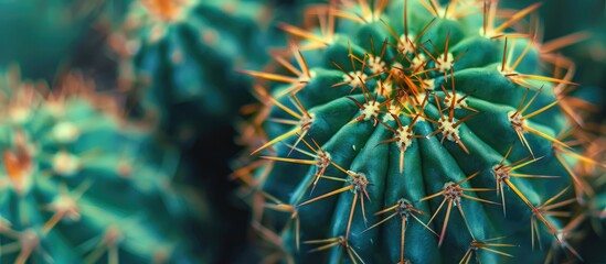 Fototapeta premium macro, close up of cactus - succullent plant. with copy space image. Place for adding text or design