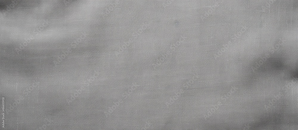 Poster Empty gray fabric textured background with a seamless grey fiber pattern for fashion clothing fragment in a top view flat lay, providing ample copy space image.