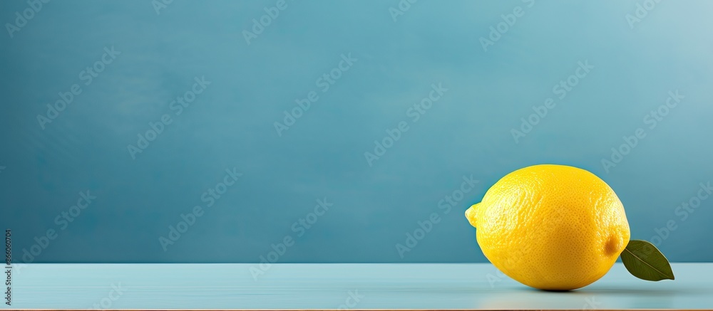 Leinwandbilder a lemon placed on a table with a copy space image.