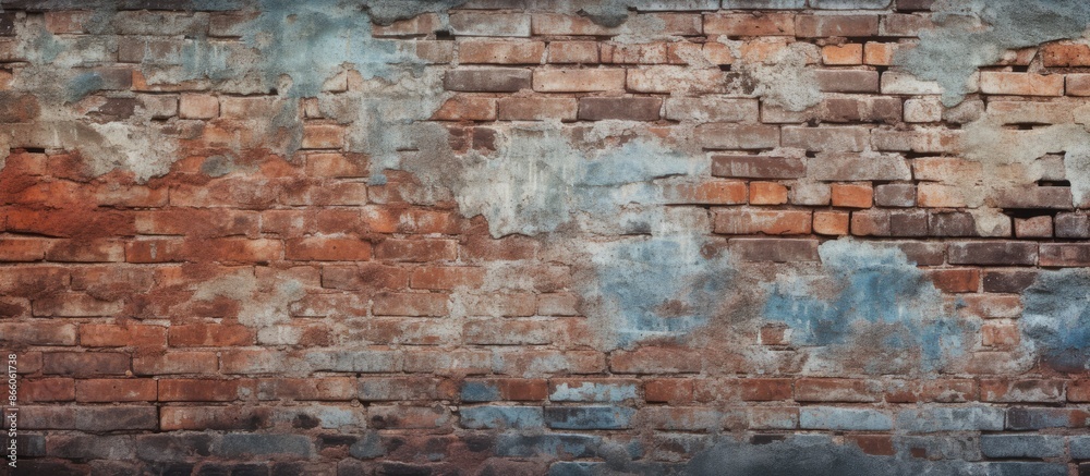 Poster background texture of an aged brick wall with copy space image.