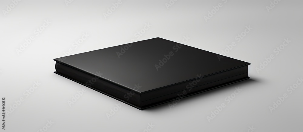 Aufkleber black square book on a white backdrop with copy space image.