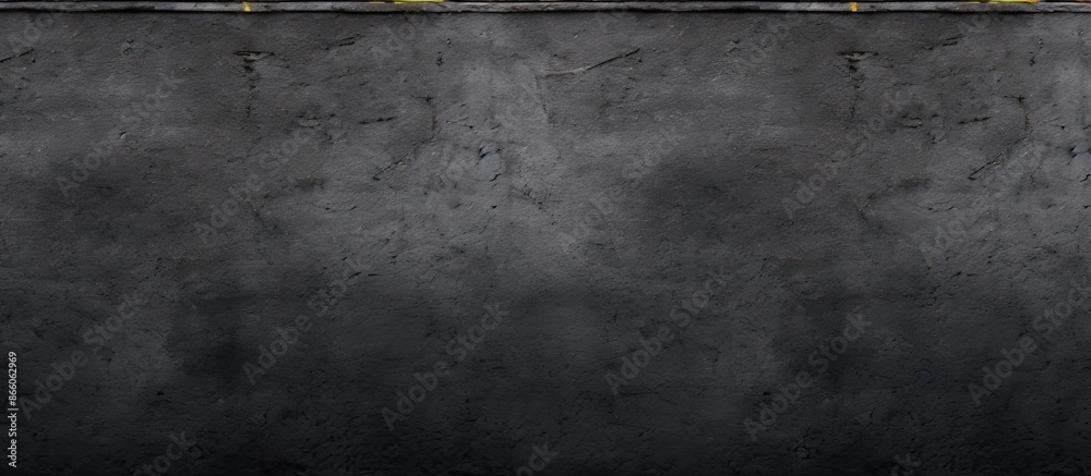 Poster Background of asphalt texture with yellow lines provides copy space image.