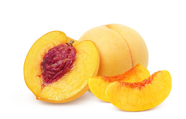 黄金桃のイラスト リアル 白バック