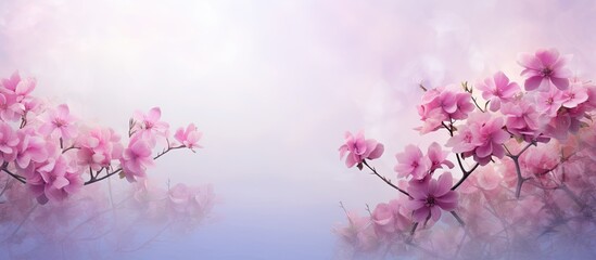 Obraz premium Embrace the essence of flowers in a natural setting with a blank space for images, ideal for backgrounds or wallpaper. with copy space image. Place for adding text or design