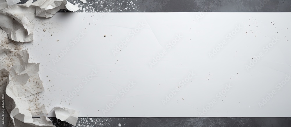 Poster Gray background with space for text features torn paper providing a copy space image.