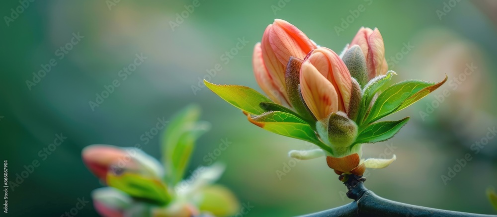 Aufkleber image of a budding flower with copy space to discuss growth and development.