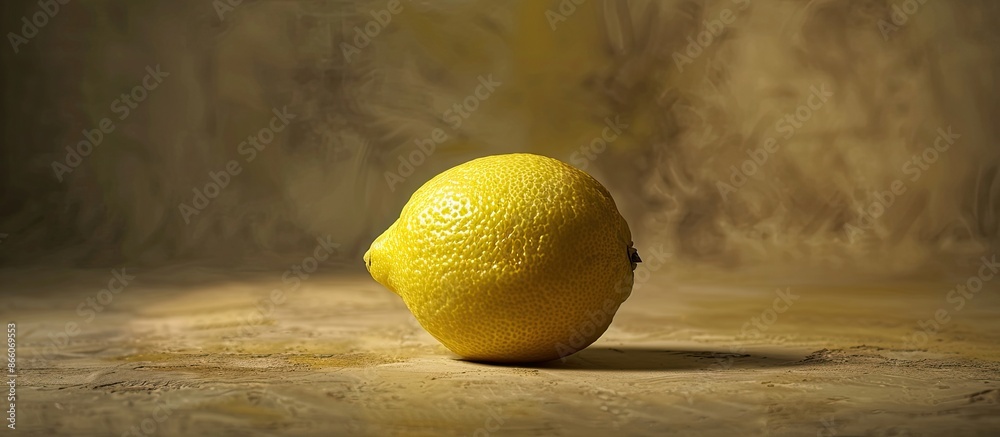 Poster An image displaying a vibrant lemon against a softly lit backdrop with room for additional content is known as a copy space image.