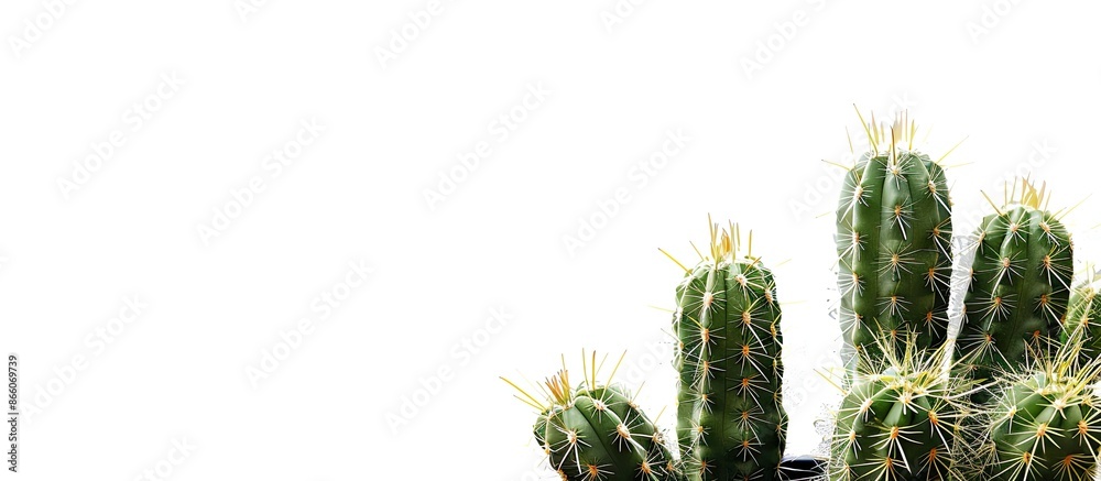 Poster A cactus planted in a pot, set against a white background provides ample copy space for text or images.