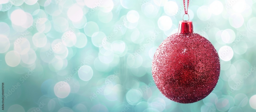 Aufkleber christmas ball ornament displayed for holiday celebration with festive bokeh background in a copy sp
