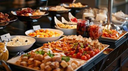 A buffet breakfast , lots of food. Generative AI