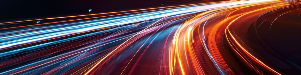 Obraz premium Abstract Speed light trails effect path Generative AI