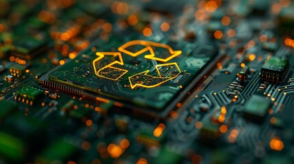 Fototapeta premium Enchanted Circuit: A Technological Wonderland in the Heart of Nature