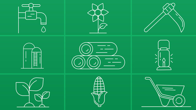 Farm And Agriculture Line Icons