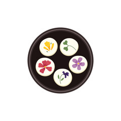 Hwajeon, sweet rice cake with flowers