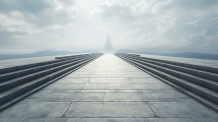 Concrete corridor leading to abstract background.