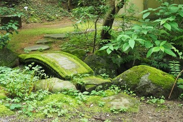 苔の生えた石の橋