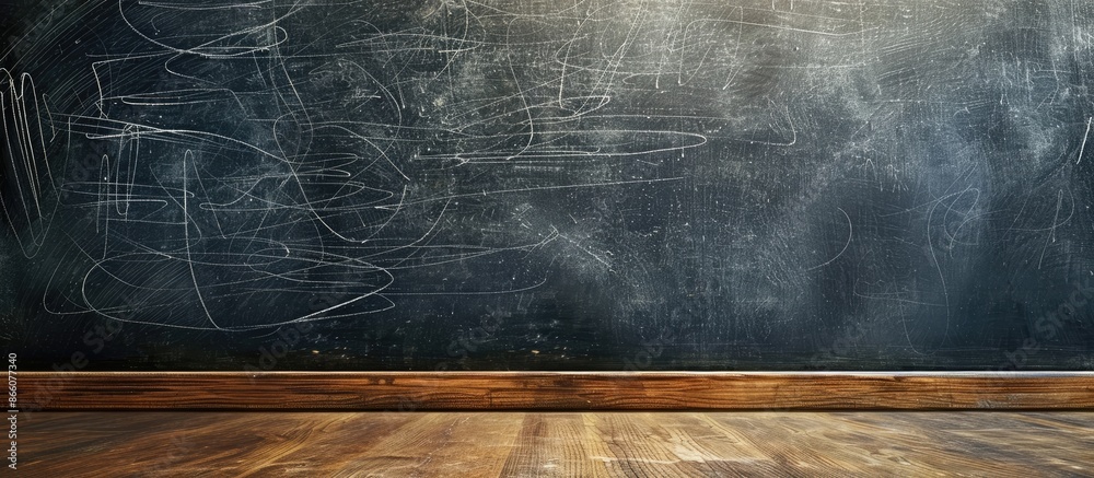 Poster chalk erased on a blackboard, leaving a clean surface with copy space image.