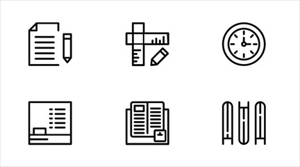 Meeting web icon set in line style. Conference, team, brainstorm, seminar, interview, collection. Vector illustration. Editable stroke