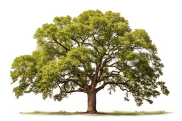 Obraz premium Majestic Elm Tree Photography - Detailed Realistic Image of Stately Elm with Textured Bark on White Background