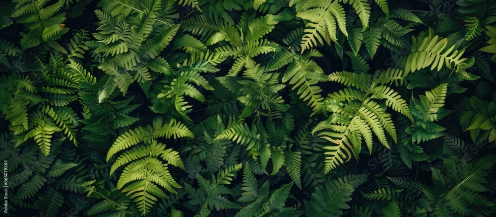 Aufkleber green foliage background with a perfect natural fern leaf pattern, ideal for a copy space image.