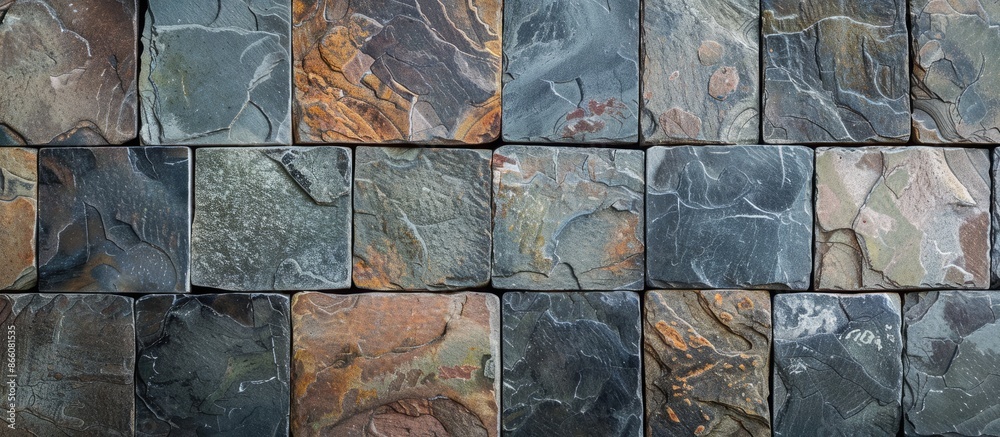 Poster free stone tile pattern background with copy space image for product or advertising design.