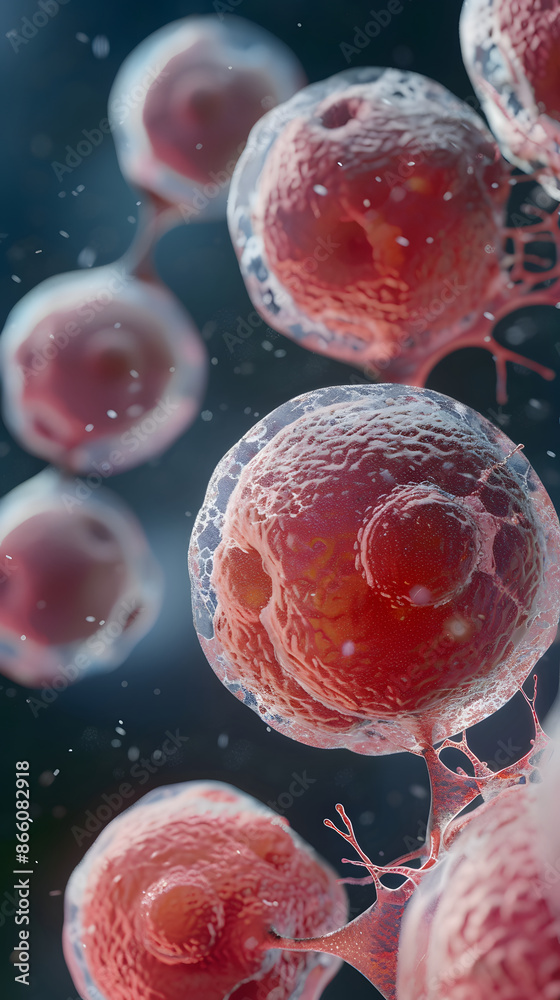 Wall mural 3d rendering of human cell or embryonic stem cell microscope background.