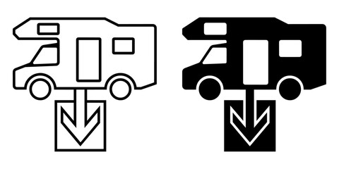 ofvs623 OutlineFilledVectorSign ofvs - rv dump station vector icon . recreational vehicle . chemical waste point . isolated transparent . outline and filled version . AI 10 / EPS 10 / PNG . g11966