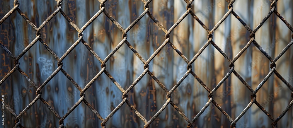 Aufkleber texture of a metallic fence, suitable for a copy space image.