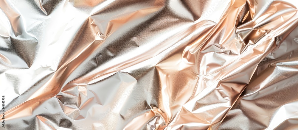 Poster Top view of a blank foil package against a light background with copy space image.