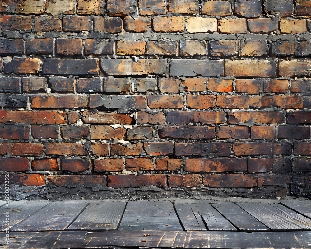 Poster detailed brick wall texture with rustic urban backdrop for product presentation